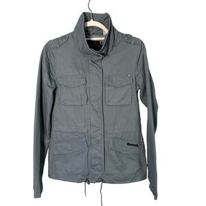Bench Blue Grey Cargo Utility Jacket Size XS Streetwear Casual Lightweight